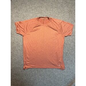 Right of Way Mens XXL Performance Shirt Heather Rust Orange Raglan Short Sleeve